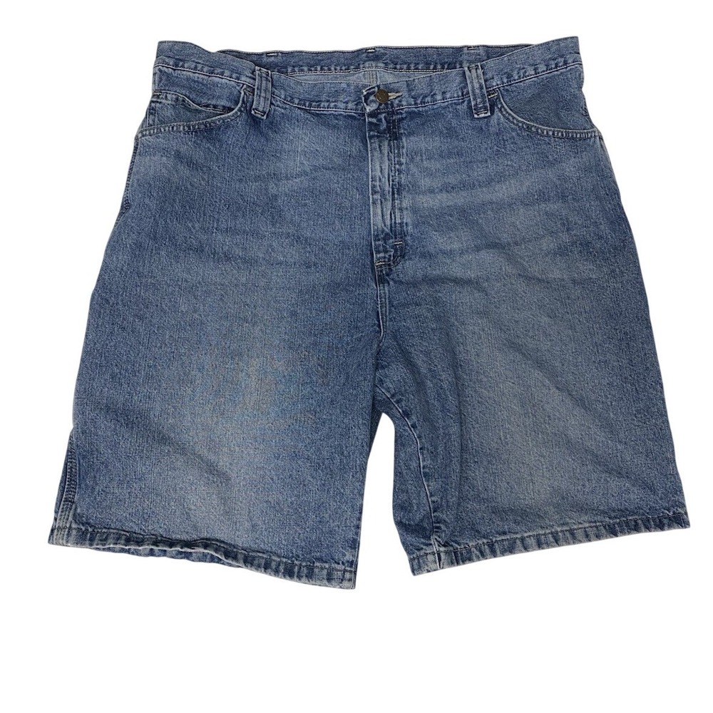 Wrangler Carpenter Shorts Mens 42 Denim Blue 10" Inseam Relaxed Fit